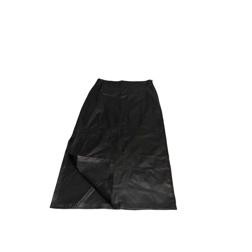 Topshop Women's Black Long Split Midi Skirt Open Slit Size 8